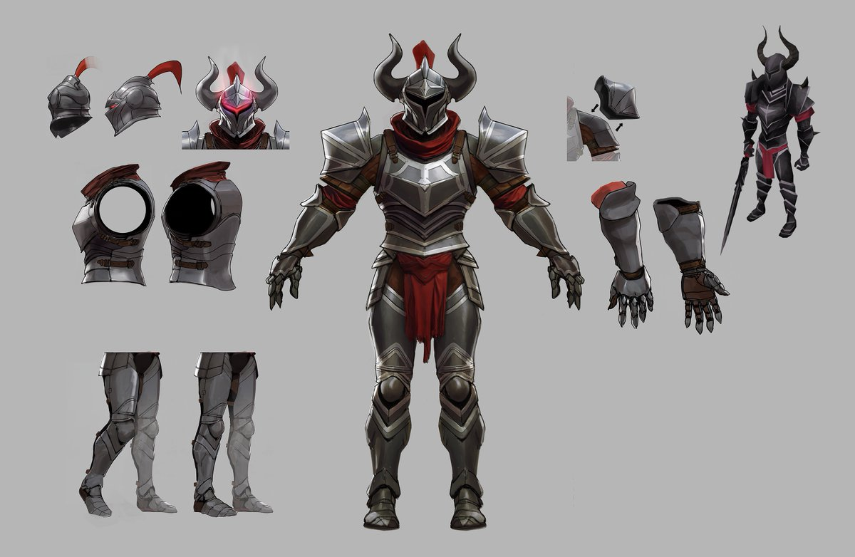 Concept art for the Black Knight armour