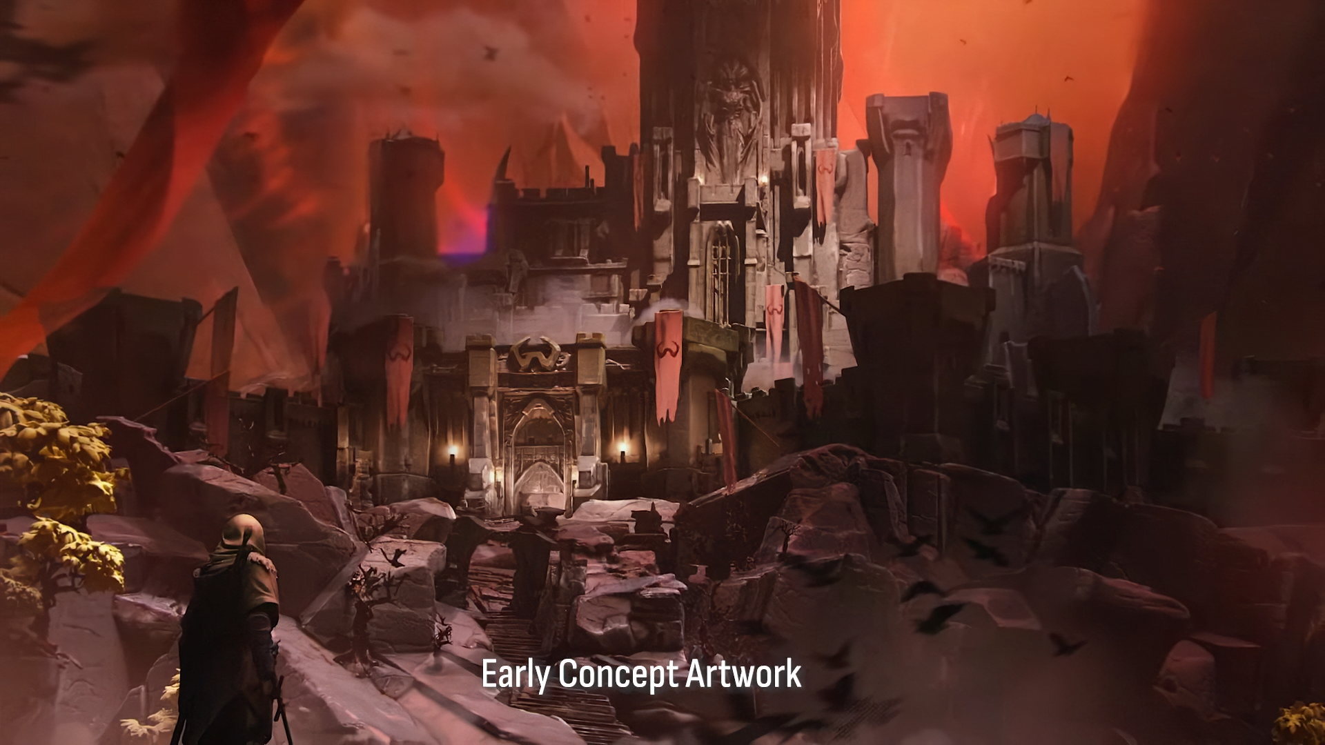 Early concept art of the Black Knight's Fortress