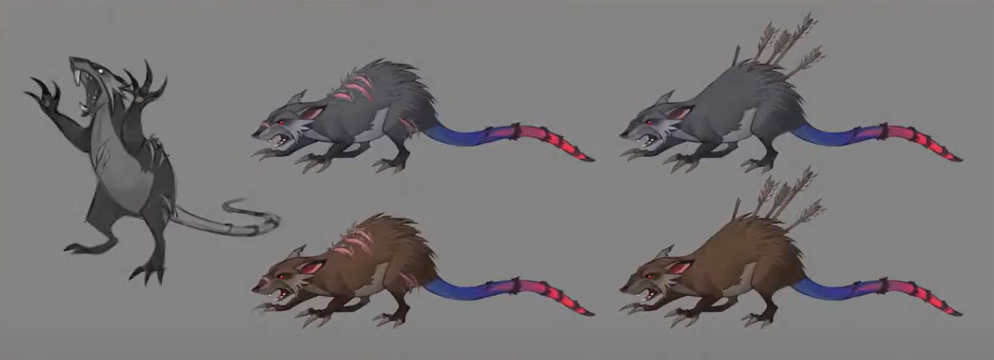 Concept art for both giant and putrid rats
