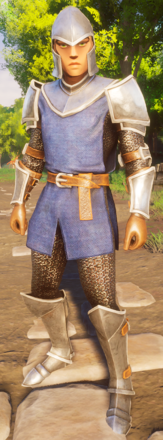 A player wearing iron armour