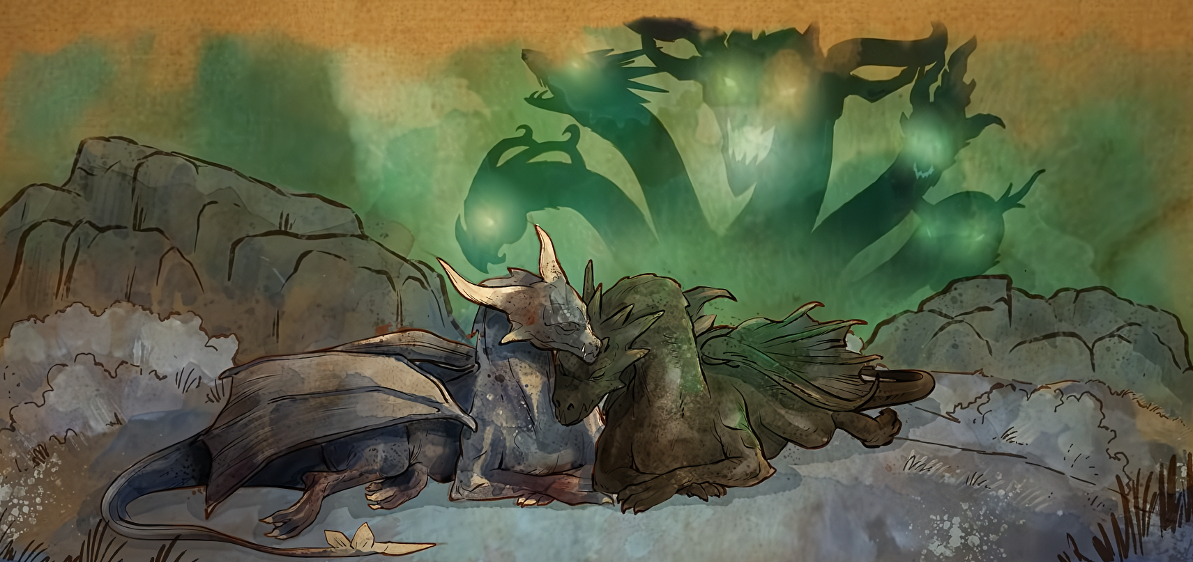 Imaru and her with Kuldra in the background.