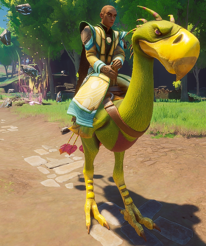 A player mounting a regular terrorbird.