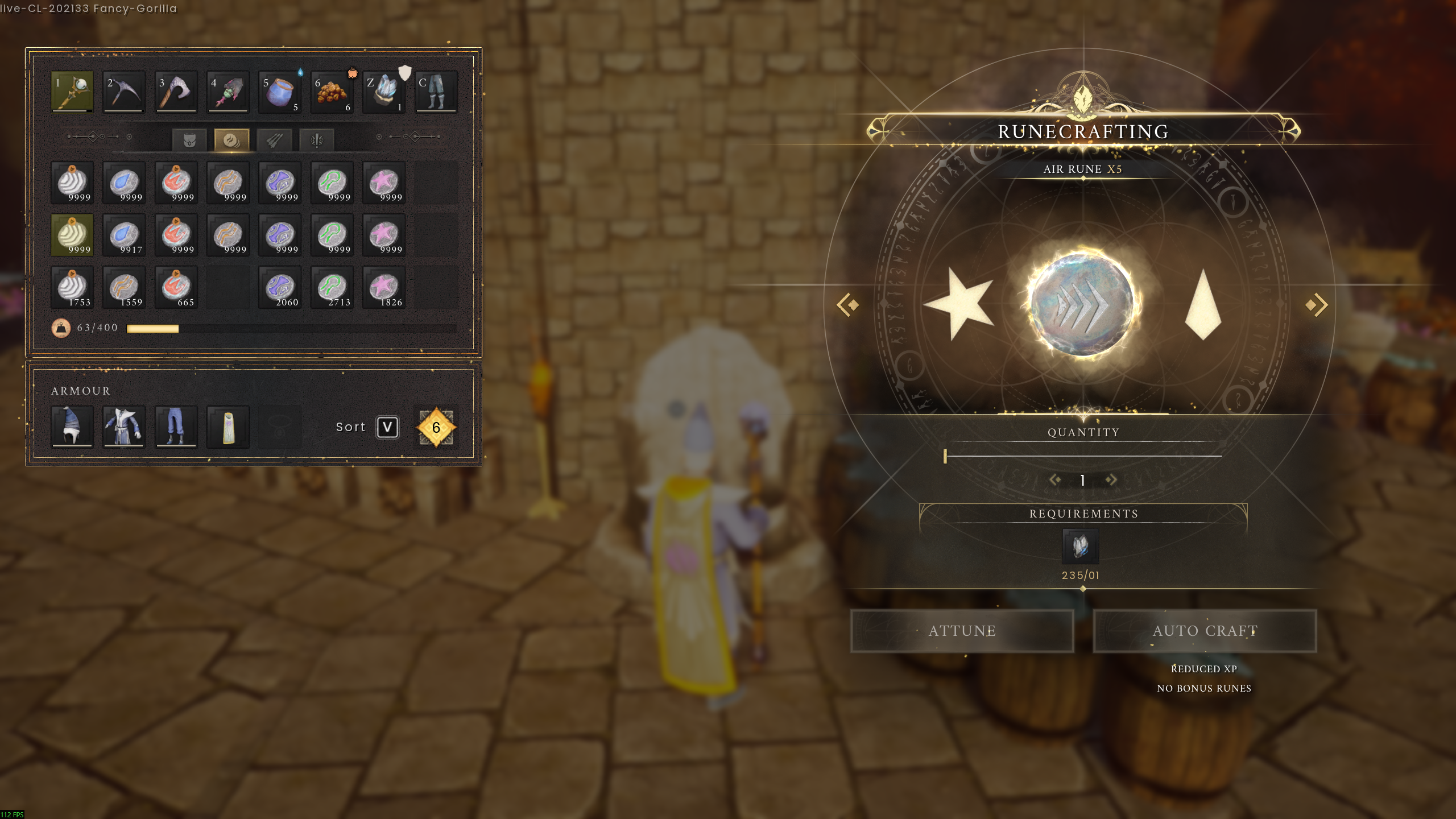 Rune Altar Menu