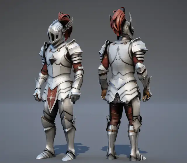3D rendering and concept of the White Knight armour